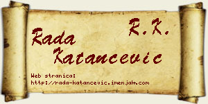 Rada Katančević vizit kartica